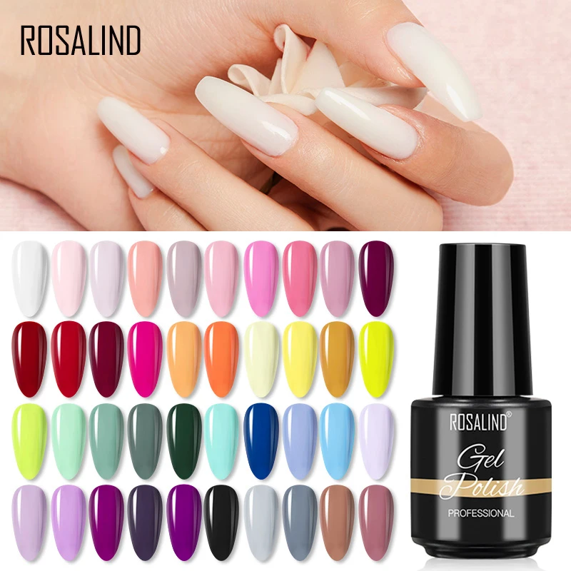 

ROSALIND 7ML Gel Polish Pure Polish For Manicure Nails Art Soak Off Primer Semi Permanent Vanish Hybrid Lacquer Nail Gel Polish