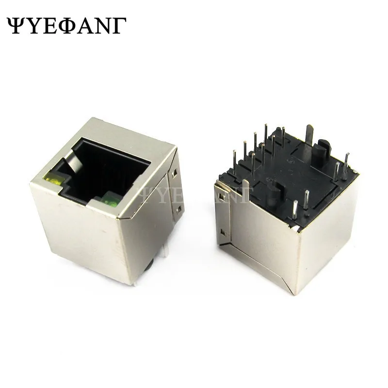 

5pcs NEW RJ45 Connector 5224-8P8C With Lamp Vertical RJ45 Copper With Shielded Network Socket