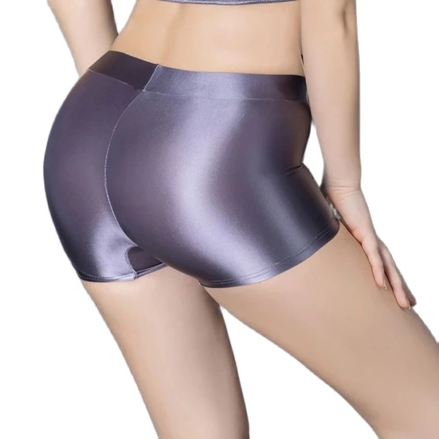 Elastic Glossy Shiny Spandex Shorts Front Seamless Tight Gym Booty Shorts Sexy Hot Trunks Athletic Running Short Yoga Sportswear Shorts AliExpress
