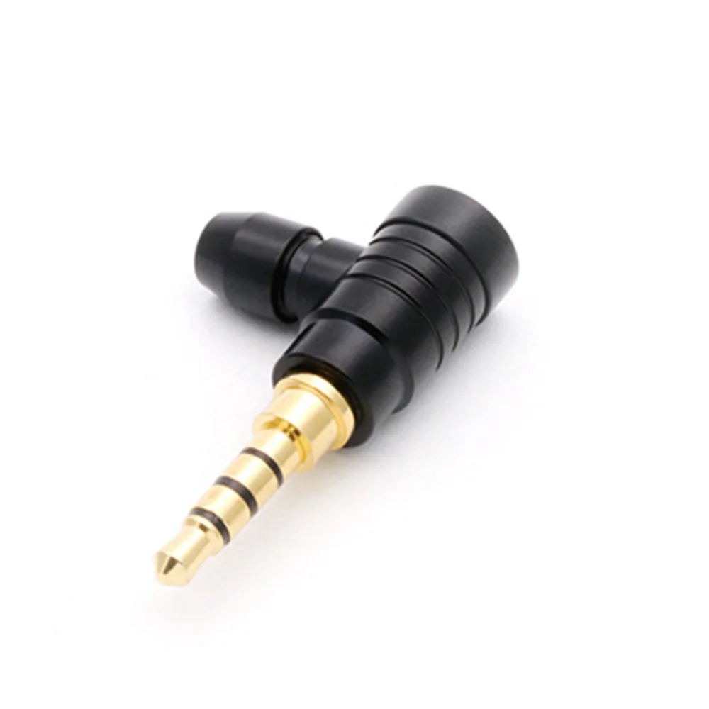 10PCS Jack 3.5mm 4 Pole Stereo Audio Right Angle Barss Plug Jack Cable Solder Adapter Connector