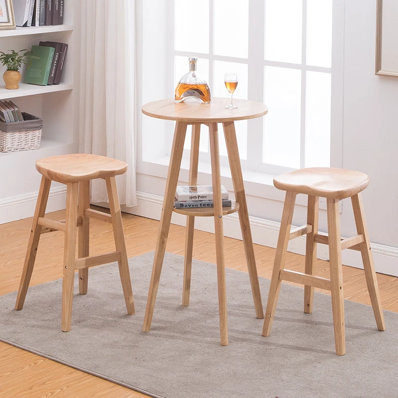 Tabouret de bar en bois massif, tabouret de réception, de style américain, moderne et minimaliste, tabouret de bar haut, créatif et européen, pour la maison