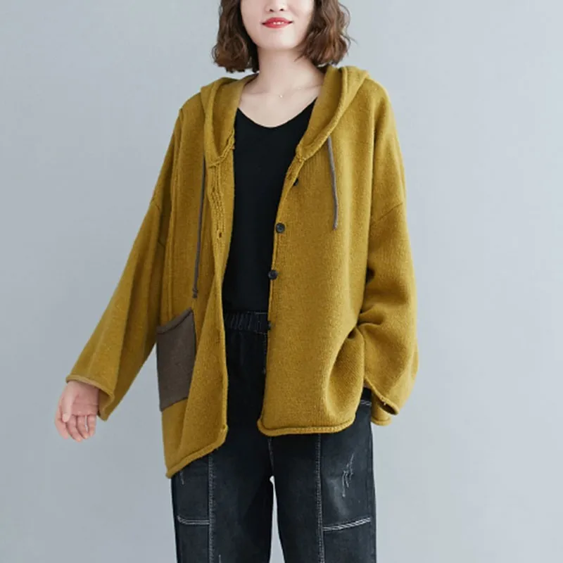 Women Knitted Cardigan Coats New Arrival 2020 Autumn Winter Korean Vintage Style Loose Female Casual Sweater S2371