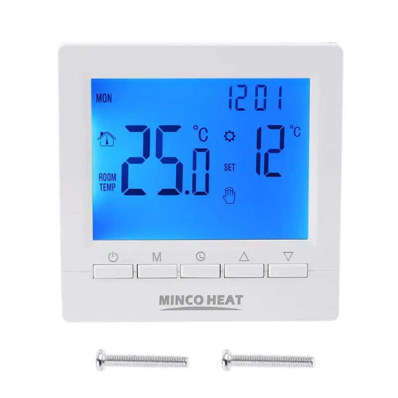 

LCD Gas Boiler Thermostat 3A Weekly Programmable Room Heating Wall Mount Temperature Controller 86x86mm ME83L