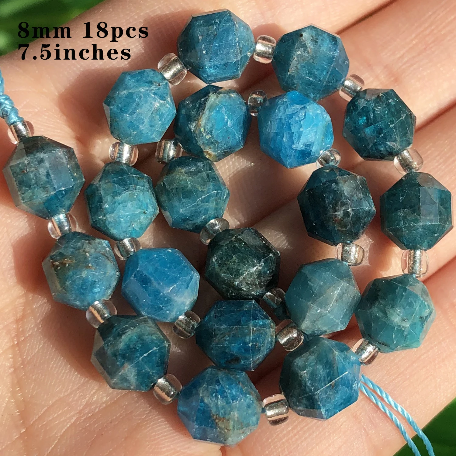 Natuursteen Blauwe Apatiet Gem Kralen Ronde Onregelmatige Facet Rondelle Losse Kralen Voor Sieraden Maken Diy Armbanden Accessoires