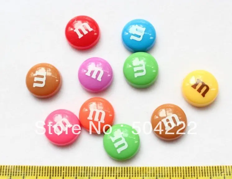 250pcs Round M Candy Round Resin Cabochon Cabs Mixed Colors 14mm Flatback Decoden