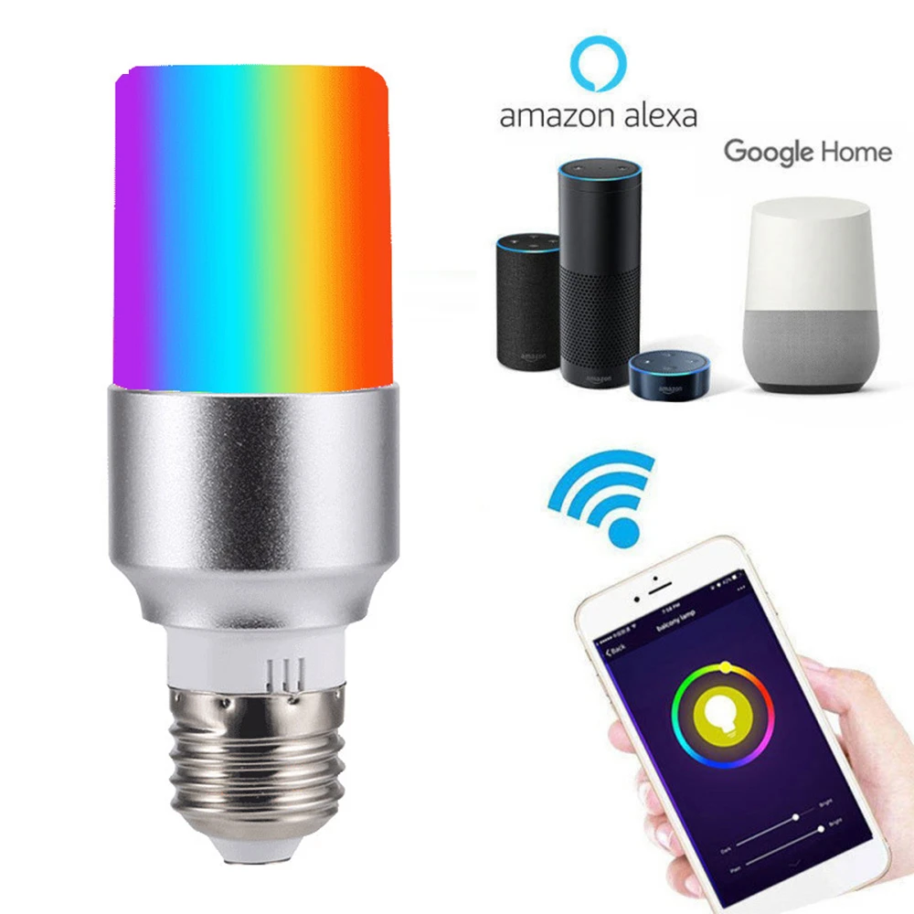 wifi smart bulb smart House E14 /E27 APP dimming support Alexa Google IFTTT smart speaker voice control 9W led decorative lights