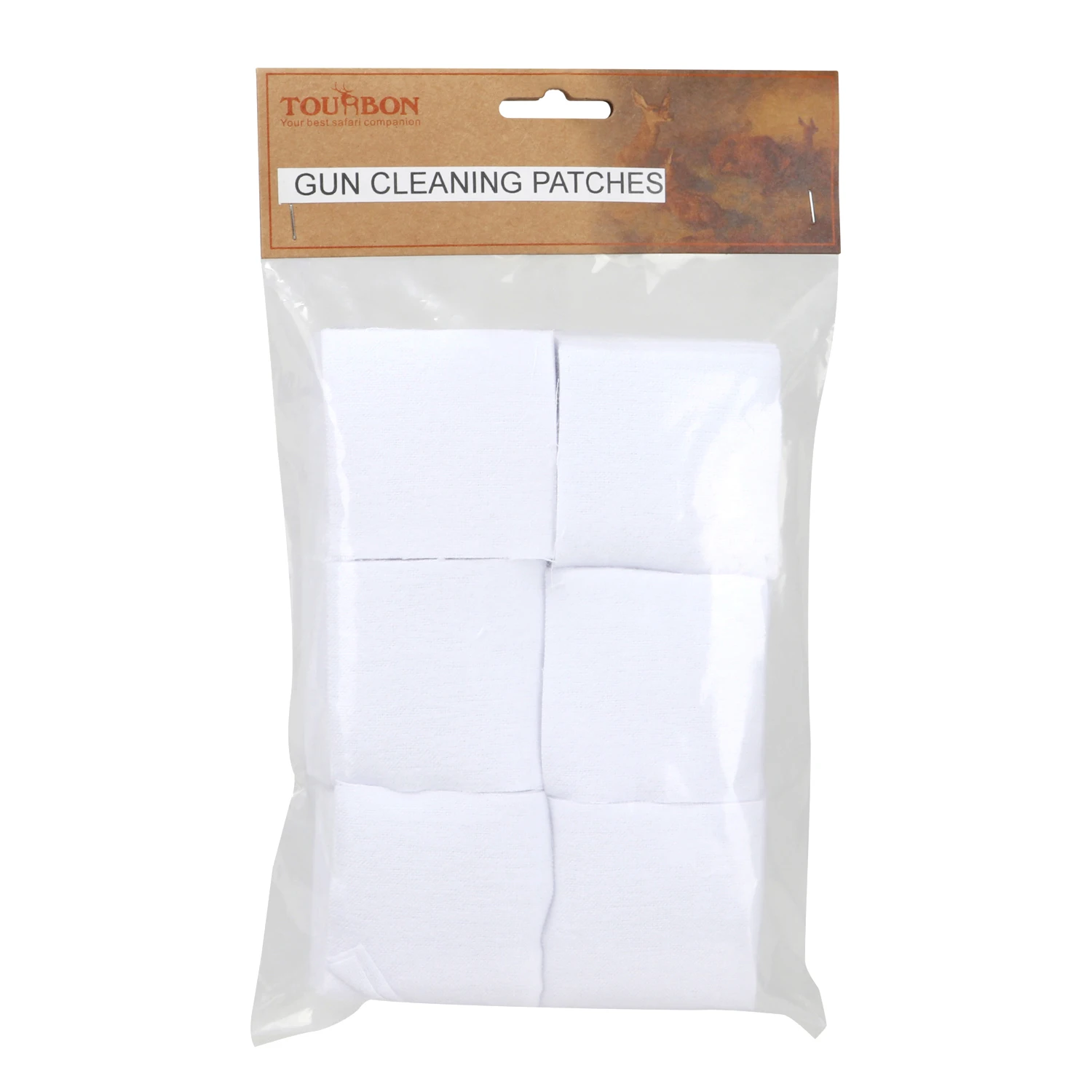 Tourbon-parches de algodón para limpieza de pistola y Rifle, kit de protección para calibre 38-.45, 2-300 "X 2-1/4", 1/4 unidades