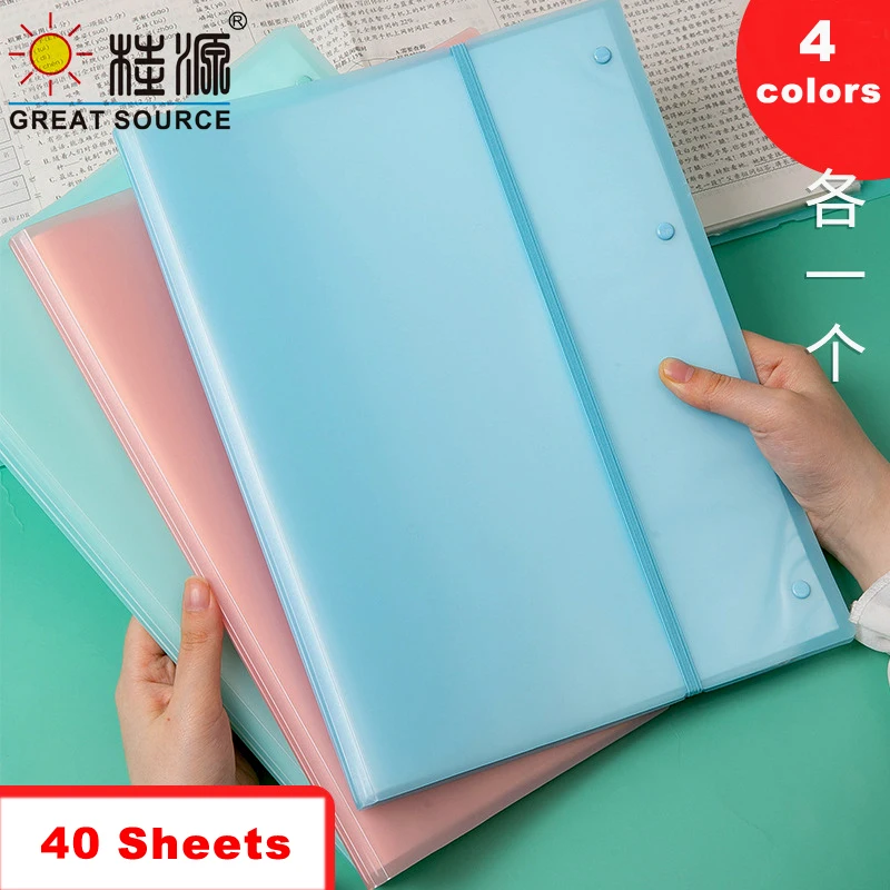 MQQ A3 Display Book Drawing Presentation Book 40 Transparent Pockets Fancy Candy Color W310*L490mm (12.205