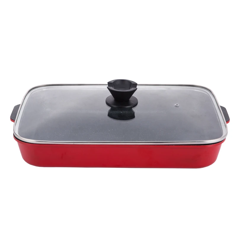 Electromagnetic oven roasted fish plate household rectangular roasting pot commercial hot pot barbecue BBQ pan