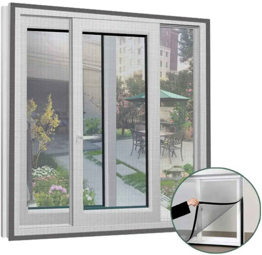 

Inset Window Screen Mesh Invisible Anti-Mosquito repellent Washable Customize Door Window Anti Mosquito Net For Kitchen Window