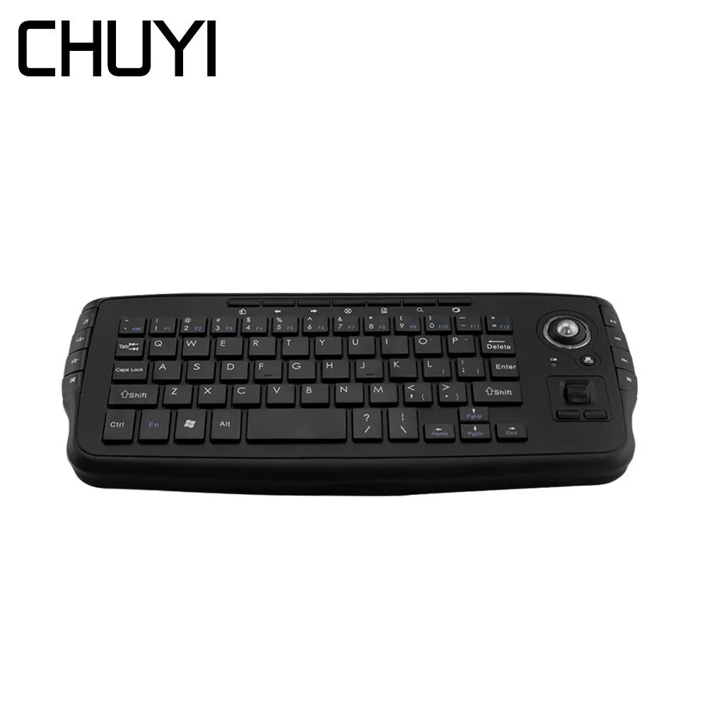 Wireless Mini Trackball Keyboard And Mouse Combo Handheld 94 Keys Gaming Design Keypad English Mouse For Android Smart TV Box