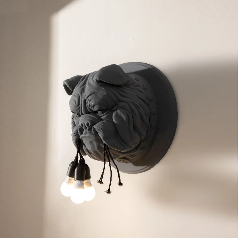 Animal Dog Wall Lamp Living Room Decoration Corridor Personalized Home Decor Lighting Designer Ktv Bulldog Wall Lights for Home