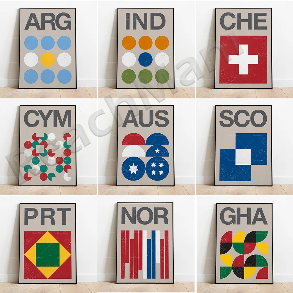 Argentina, Greece, Japan, Scotland, Vietnam, Portugal, Wales, Denmark, France, Ghana, UK, Norway, Australia flags travel poster