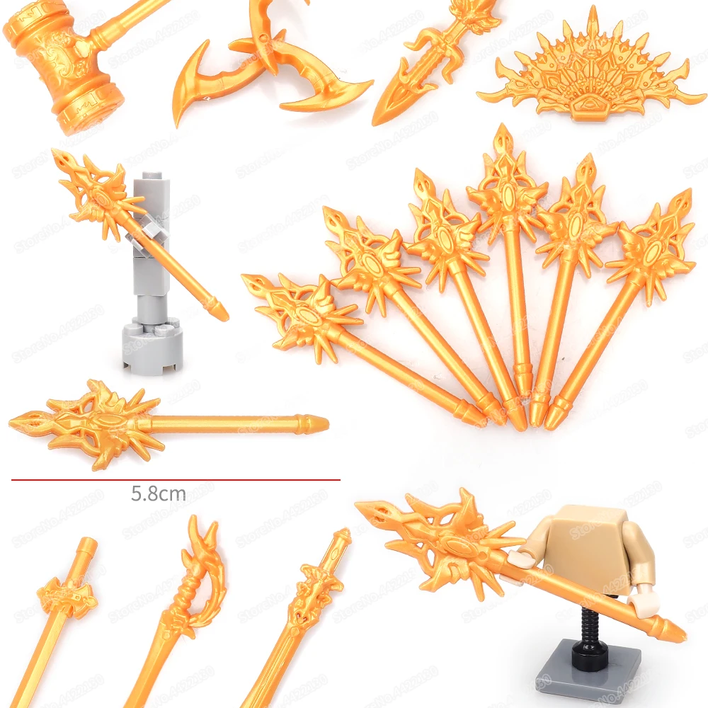 Magic Poseidon Weapons Poseidon Trient Building Block Soul Master Figures Soul Skills Dusk Model Child Christmas Gifts Boys Toys