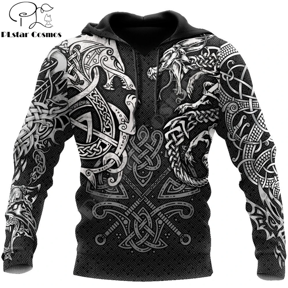 Fenrir Sudadera con capucha para pescar – Estampado 3D lobo y dragón - imagen 5