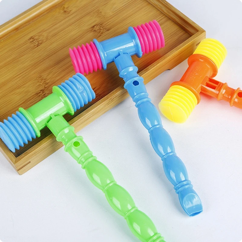 

Squeaking Hammer Musical Toy for Babies 2-in-1 Function Colorful Whistle Toy Infant Hand Exercise Montessori Sound Gift