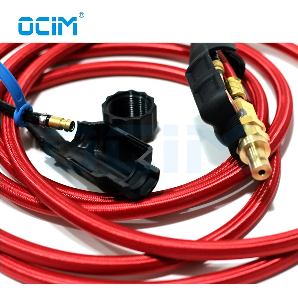 Imagem -04 - Cabo de Solda Tig Macio Vermelho 4m para Tocha com Conector Euro do Wp9 Wp17