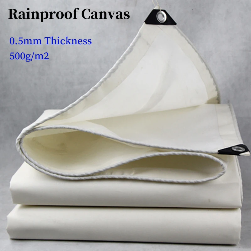 

0.5mm White Tarpaulin Rainproof Cloth Truck Canopys Waterproof Shading Sail Outdoor Awnings Garden Pergola Canvas Camping Tent