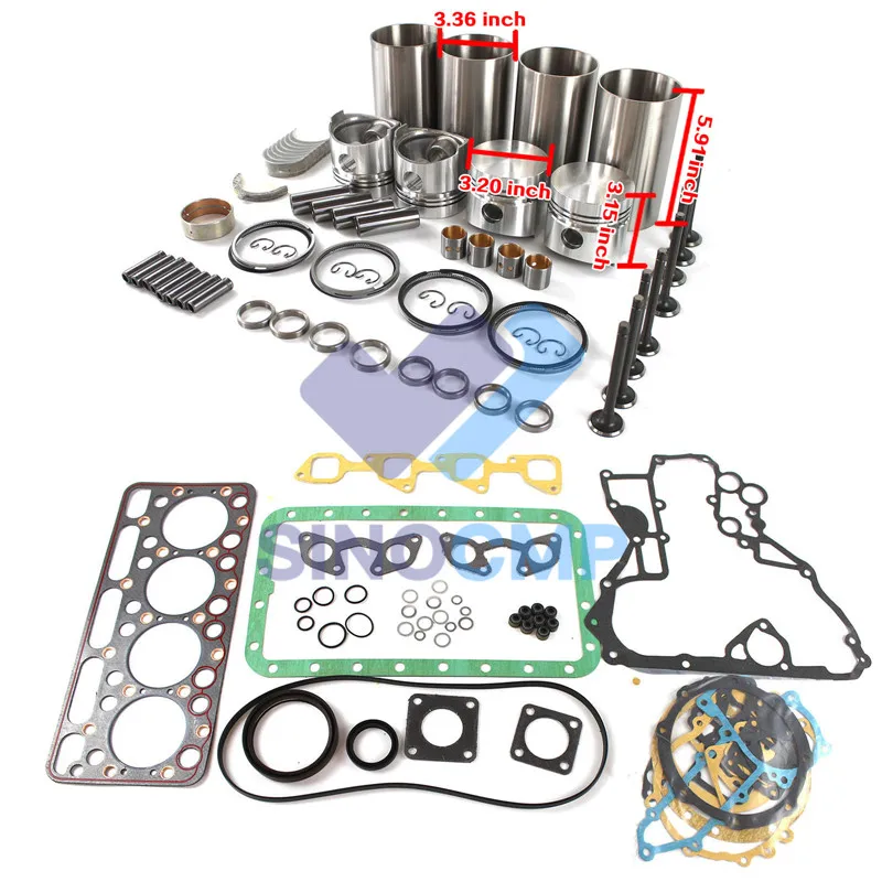 

V1702 V1702B V1702T Engine Rebuild Kit For Kubota KH90 Bobcat 743 733 Excavator