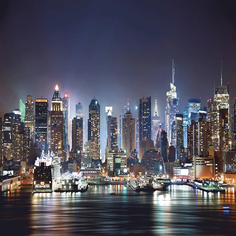 Custom Photo Wall Papers Home Decor City Night View Large Mural Papel De Parede 3D Bedroom Study Room Background Wall Painting