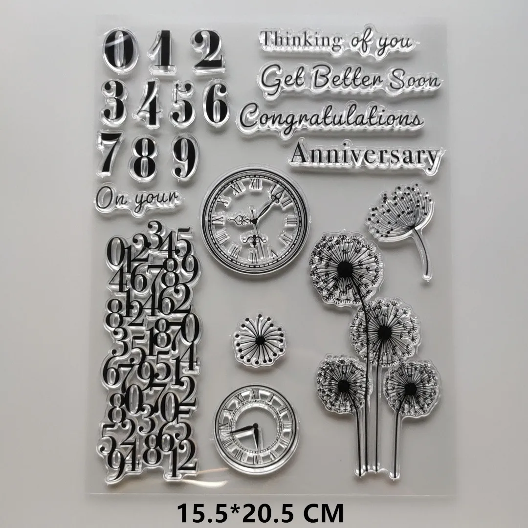 2021 Holiday Blessing Words Clear Stamps DIY Scrapbooking Craft Supplies Silicon Letters Seal Photo Album ink pad Stamping