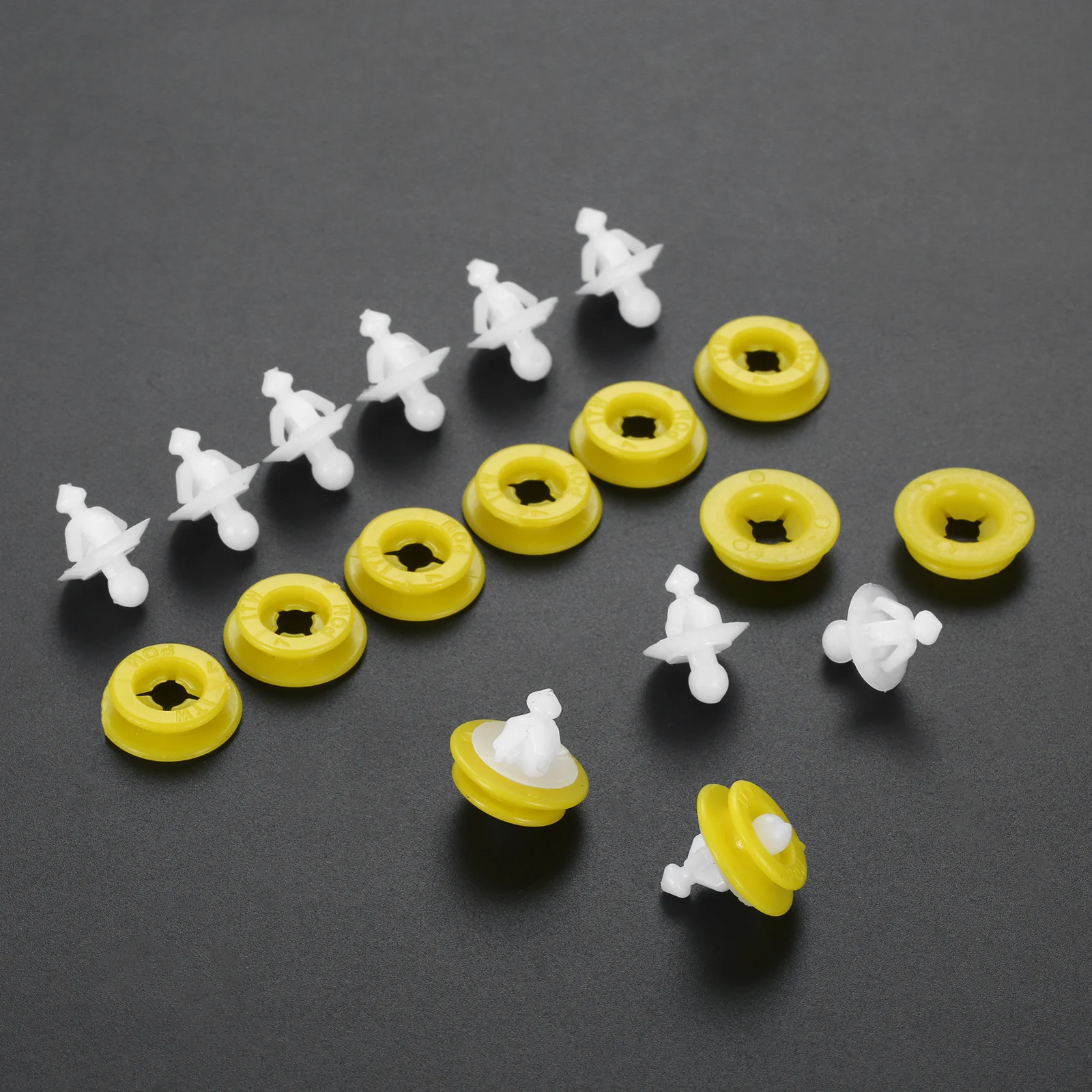 mtsooning 10Pcs 30698669 Fender Retainer Clips for Volvo v60/xc60/sc90/V40/C30 Car Interior Decor Automotive Pars White + Yellow