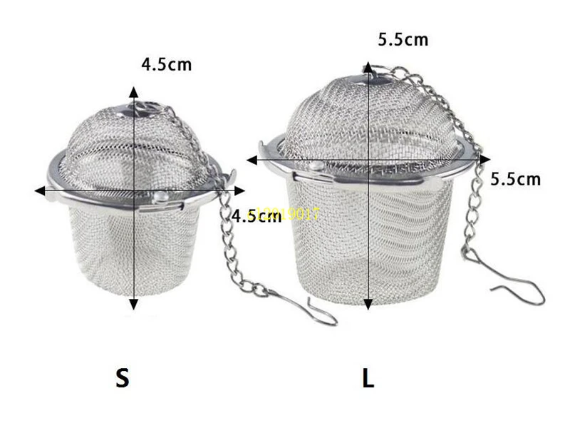 100pcs/lot Stainless Steel Mesh Ball Reusable Strainer Spice Locking Tea Filter Infuser Kitchen Tool Free Shipping