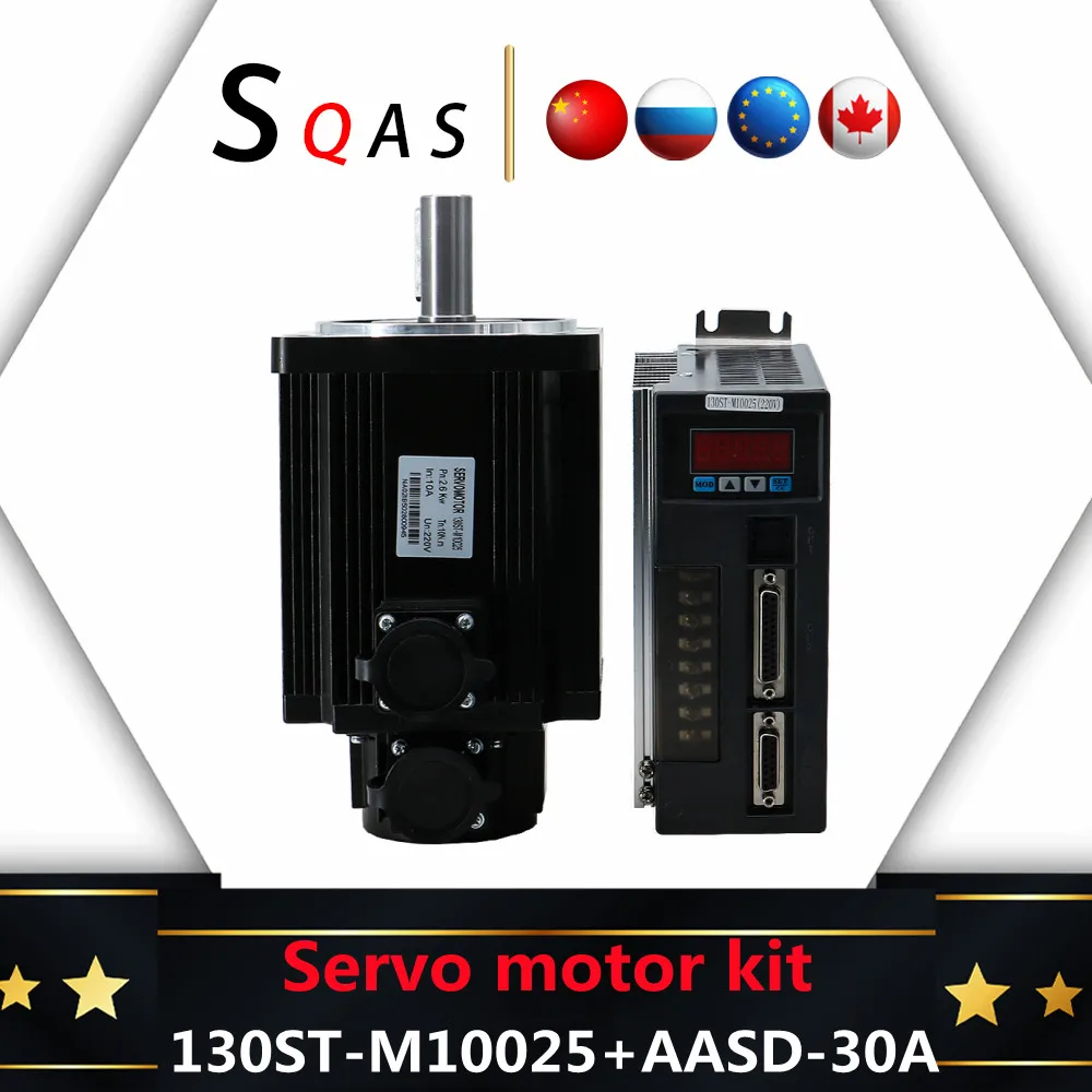 Free shipping and fast delivery 130ST-M10025 / 2600W / 220v / Speed: 2500 rpm + AASD-30A AC Servo Drive Kit