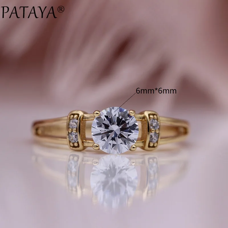 11.11 PATAYA New Special Price Jewelry Set 585 Rose Gold Color Women Fashion Jewelry Round Natural Zircon Earrings Rings Sets