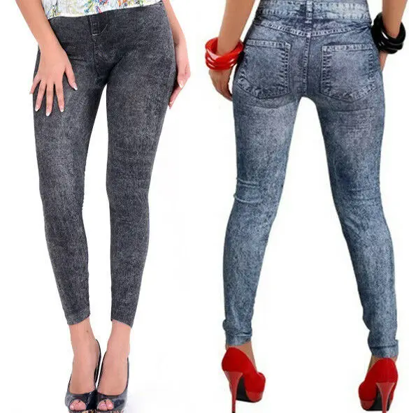 2020 Fashion Womens Fitness Leggings Skinny High Waist Trousers Super Cheap Ladies Denim Stretchy Pencil Pants Summer