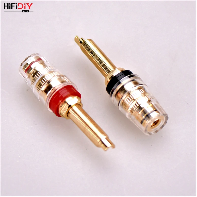 HIFIDIY LIVE 2 Stück Lautsprecher DIY Anschlussklemme Binding Post HIFI Verstärker Reines Kupfer Vergoldete Bananenbuchse Anschlussdose – Detail 6