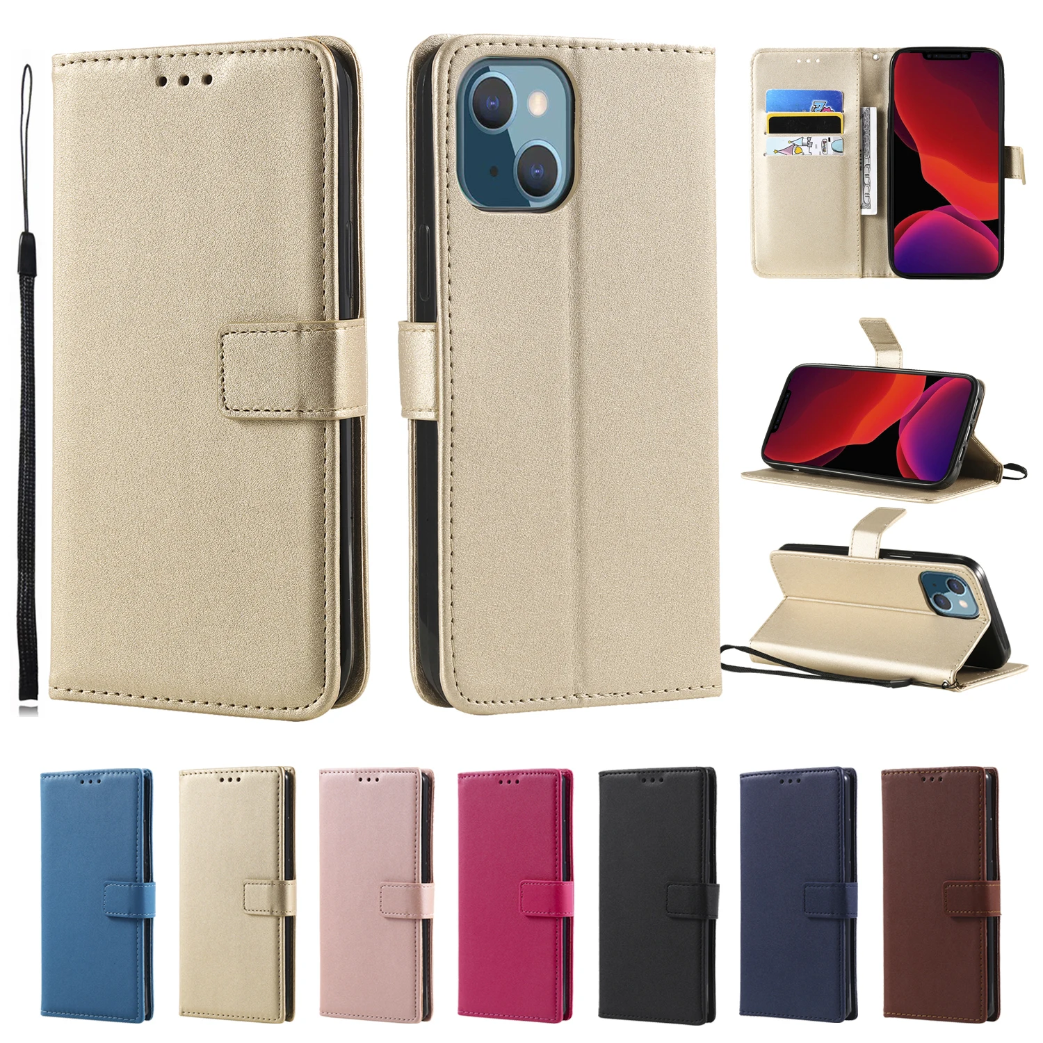 Leather Flip Wallet Case For Samsung Galaxy J1 J2 J3 J4 J5 J6 J7 J8 2015 2016 2017 Plus Pro 2018 Next Core Neo Protect Cover