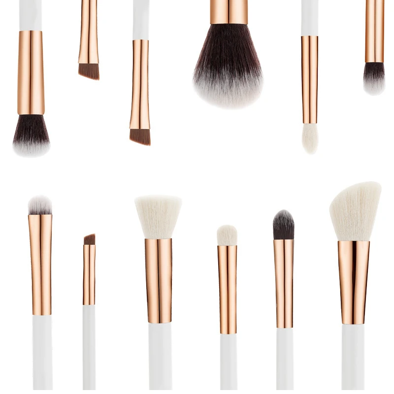 15pcs White Makeup Brushes Set Professional Eye Shadow Foundation Powder Concealer Contour Blending Brush Make Up Beauty Tools