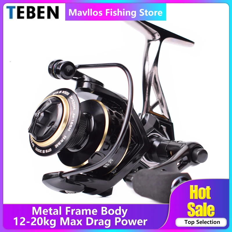 TEBEN GTS III Saltwater Metal Jigging Fishing Reel Left Right Hand 9BB Max Drag 12-20Kg Lure Carp Surf Fishing Spinning Reels