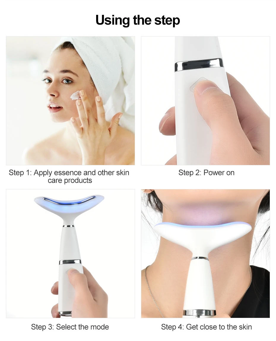 Face Lifting Tool Remove Double Chin Neck Massager Beauty Device Lifting Remove Wrinkle Line LED Photon Therapy Sonic Vibration