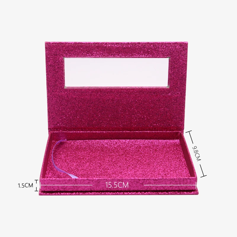 false eyelashes cardboard box blank shiny eyelashes package DIY flash packing box full strip lashes book mink lashes case empty