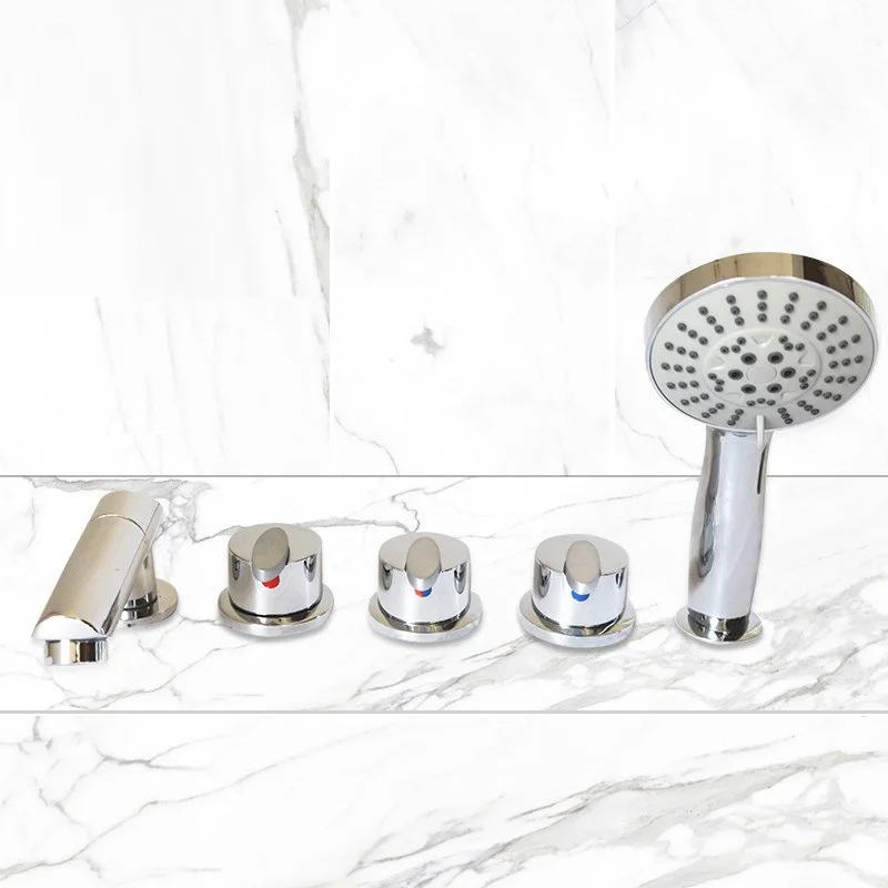 Leaf handl Brass Bathtub Faucet Hot and Cold Water Control Valve Bath Shower Mixer Bathtub Faucet 5 Piece Set Faucet