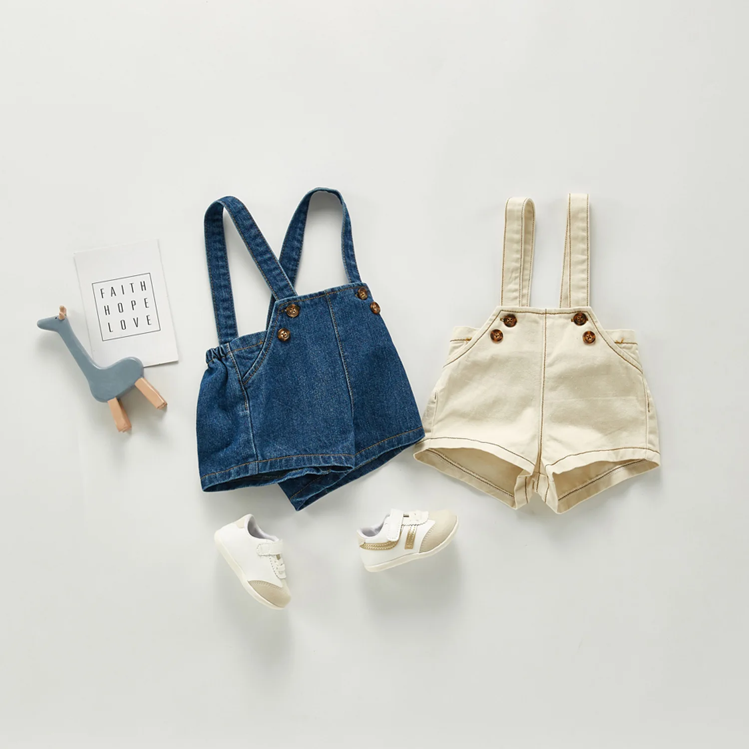 BOBOTCNUNU 2024 Newborn Spring Autumn New Baby Overalls Boys Girls Denim Overalls Kids Jumpsuit Children Denim Shorts