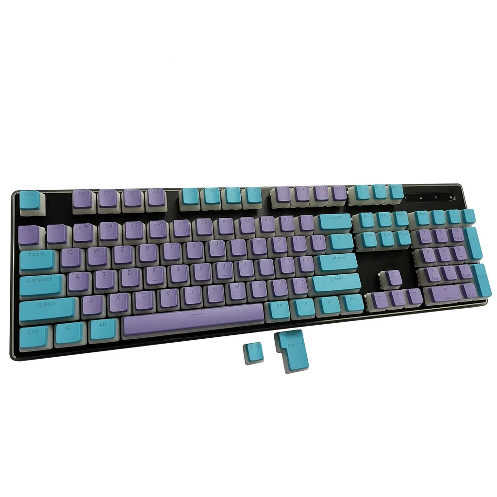 Pudim roxo azul keycap108double shot pbt pudim keycap ansi/iso-configuração oem 60%/87/104/108 interruptor backlit mec