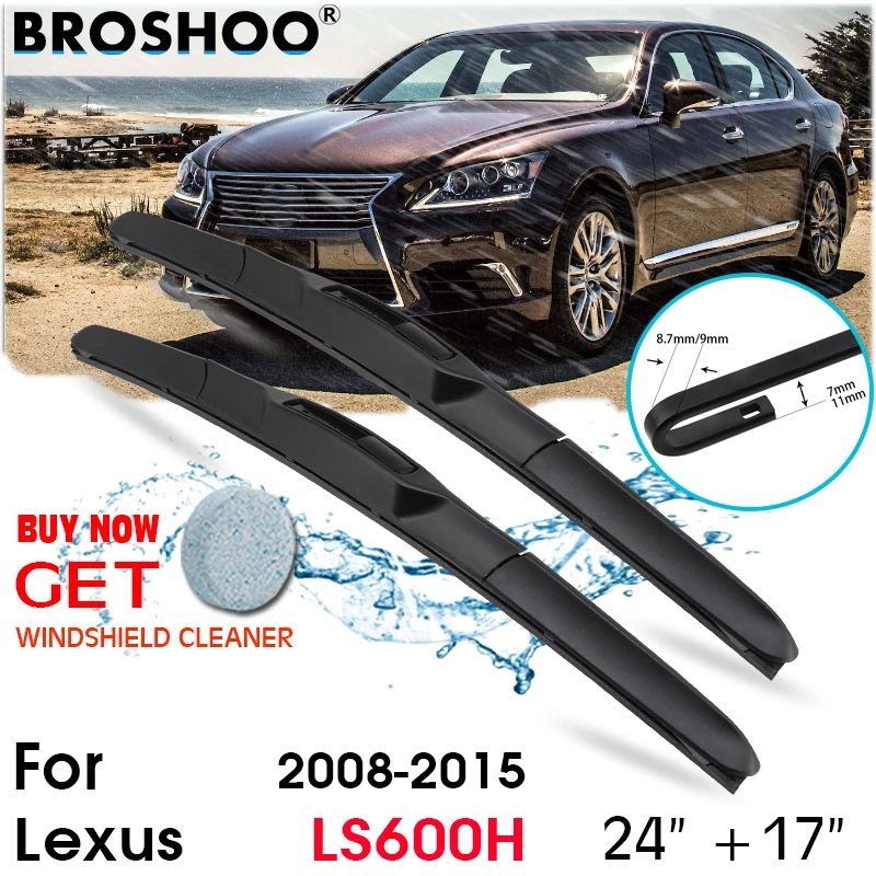 

Car Wiper Blade Front Window Windscreen Windshield Wipers Blades J hook Auto Accessories For Lexus LS600H 24"+17" 2008-2015