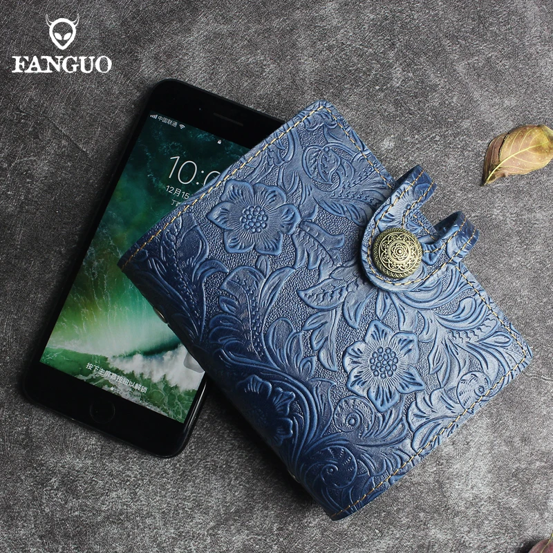 Multi-function Card Holder Bag Genuine Leather Business Card Slot ID Credit Card Case Cover With Hasp