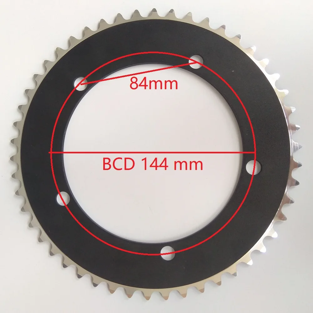 Fixed Gear Track Bike Chainring 144 BCD Bicycle Chain Wheel 44T 46T 48T 49T 50T 51T 52T 53T Single Speed Aluminum Alloy