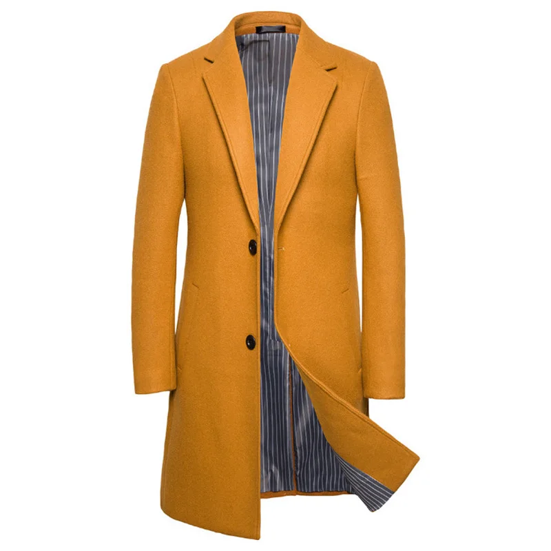 

Fad Men's Wool Coat High quality Luxury Trench Coat Men Winter Long Wool & Blends Jacket Casual Woolen Coat Male Big Size 5XL