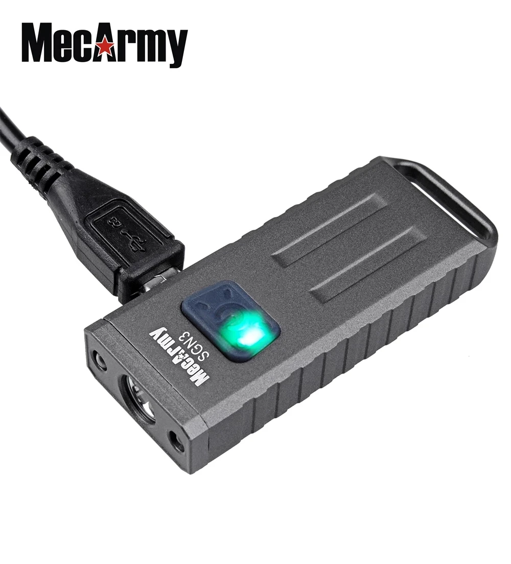 MecArmy SGN3 Mini USB Rechargeable Flashlight White/ Red/ UV XP-G2 LED MAX 160 lumens small torch self defence EDC Light