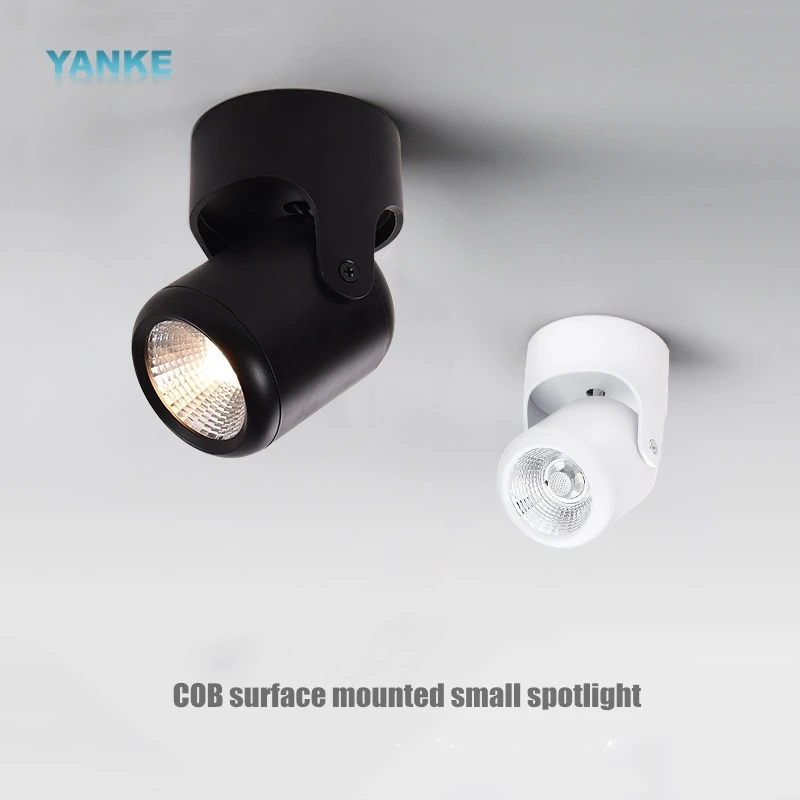 

Adjustable bright mounted small spotlight cob free hole adjustable background wall picture light led spotlight ceiling home5W~15
