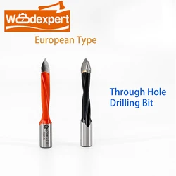 Wood Drill Bit European Type Through Hole for Woodworking CNC Router Dia 5mm-10mm Hole Making Boring 57mm 70mm Length