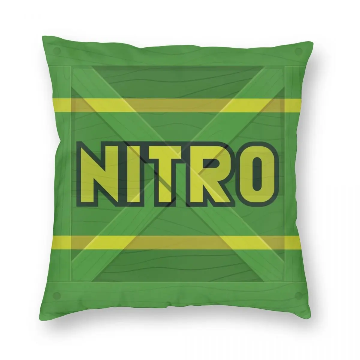 Nitro Crate Square Pillowcase Polyester Linen Velvet Creative Zip Decorative Pillow Case Room Cushion Cover