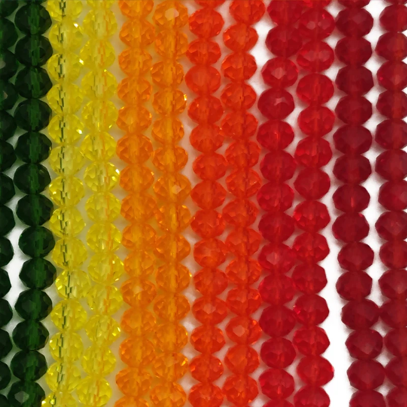 2 3 4 6 8mm Czech Clear Glass Beads 45 Colors Flat Faceted Crystal Loose Spacer Beads for Jewelry Making Bracelet Accessories