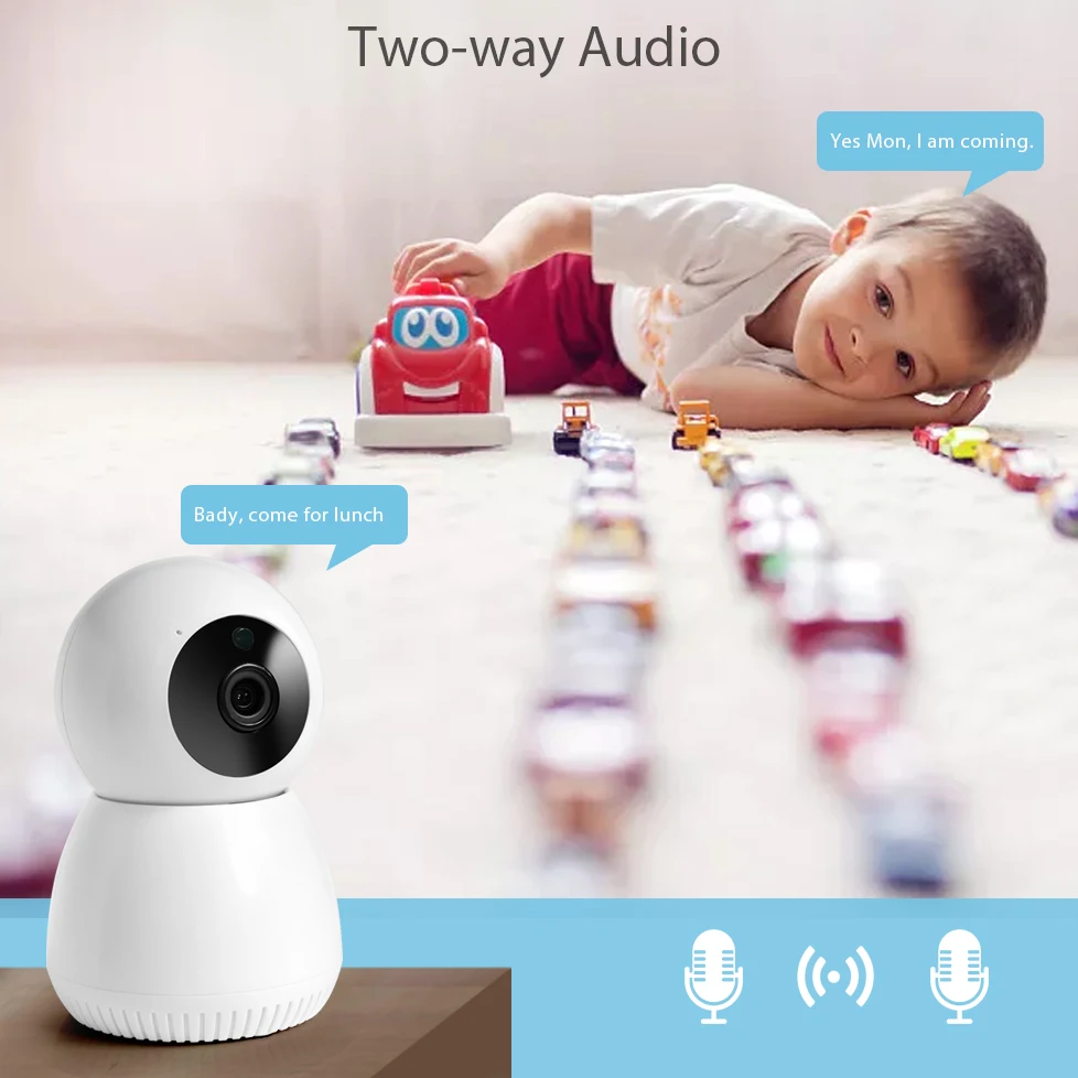 2.0MP WiFi IP Camera Smart Home Two Way Audio Security CCTV Camera Tuya App Voice Control Baby Monitor Work With Google/Alexa