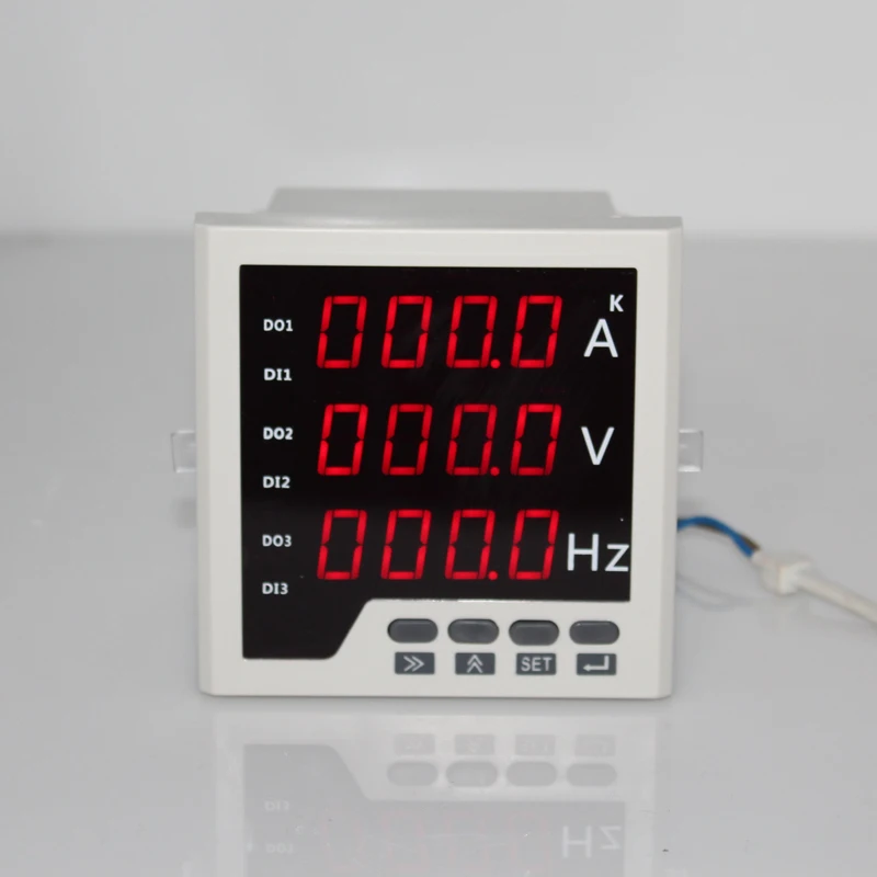 Medidor de panel de combinación de frecuencia de voltaje amperio monofásico AC 0-450V,5A,50-60Hz medidor de Hz digital A V
